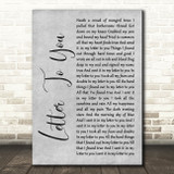 Bruce Springsteen Letter To You Grey Rustic Script Decorative Wall Art Gift Song Lyric Print