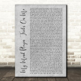 Geto Boys My Mind Playin' Tricks On Me Grey Rustic Script Decorative Gift Song Lyric Print