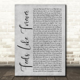 Joe Cocker Feels Like Forever Grey Rustic Script Decorative Wall Art Gift Song Lyric Print