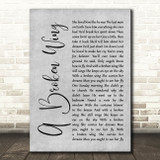 Martina McBride A Broken Wing Grey Rustic Script Decorative Wall Art Gift Song Lyric Print