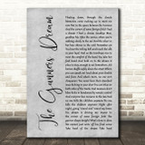 Pink Floyd The Gunners Dream Grey Rustic Script Decorative Wall Art Gift Song Lyric Print