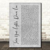 Lauryn Hill Bob Marley Turn Your Lights Down Low Grey Rustic Script Gift Song Lyric Print
