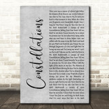 Ellie Holcomb Constellations Grey Rustic Script Decorative Wall Art Gift Song Lyric Print