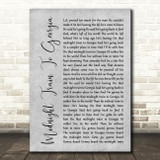 Gladys Knight And The Pips Midnight Train To Georgia Grey Rustic Script Song Lyric Print