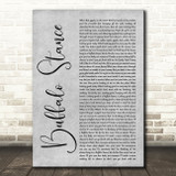 Neneh Cherry Buffalo Stance Grey Rustic Script Decorative Wall Art Gift Song Lyric Print