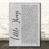 One Direction Little Things Grey Rustic Script Decorative Wall Art Gift Song Lyric Print