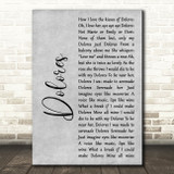 Frank Sinatra feat. The Pied Pipers Dolores Grey Rustic Script Wall Art Song Lyric Print