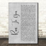 Whitney Houston Run To You Grey Rustic Script Decorative Wall Art Gift Song Lyric Print