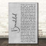 Gordon Lightfoot Beautiful Grey Rustic Script Decorative Wall Art Gift Song Lyric Print