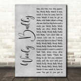 Sam The Sham And The Pharaohs Wooly Bully Grey Rustic Script Wall Art Song Lyric Print