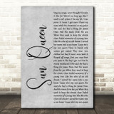 Gerry Cinnamon Sun Queen Grey Rustic Script Decorative Wall Art Gift Song Lyric Print
