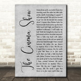 Genesis The Cinema Show Grey Rustic Script Decorative Wall Art Gift Song Lyric Print