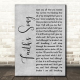Amy Wadge Faith's Song Grey Rustic Script Decorative Wall Art Gift Song Lyric Print