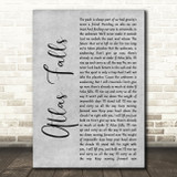 Shinedown Atlas Falls Grey Rustic Script Decorative Wall Art Gift Song Lyric Print