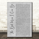 Tyrese The Best Man I Can Be# Grey Rustic Script Decorative Gift Song Lyric Print