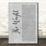 The Band The Weight# Grey Rustic Script Decorative Wall Art Gift Song Lyric Print