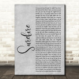 John Legend Surefire Grey Rustic Script Decorative Wall Art Gift Song Lyric Print