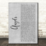 Tom Walker Angels Grey Rustic Script Decorative Wall Art Gift Song Lyric Print
