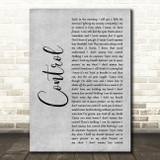Zoe Wees Control Grey Rustic Script Decorative Wall Art Gift Song Lyric Print