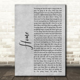Daughtry Home Grey Rustic Script Decorative Wall Art Gift Song Lyric Print