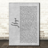 R.E.M. Hope Grey Rustic Script Decorative Wall Art Gift Song Lyric Print