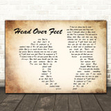 Alanis Morissette Head Over Feet Man Lady Couple Decorative Wall Art Gift Song Lyric Print