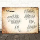 DJ Sammy Heaven (Candlelight Mix) Man Lady Couple Decorative Gift Song Lyric Print