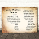 Smokie Living Next Door To Alice Man Lady Couple Decorative Gift Song Lyric Print