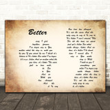 Tom Baxter Better Man Lady Couple Decorative Wall Art Gift Song Lyric Print