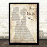 Patrick Swayze She's Like The Wind Lesbian Couple Two Ladies Dancing Wall Art Gift Song Lyric Print