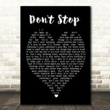 Don't Stop Fleetwood Mac Black Heart Quote Song Lyric Print