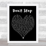 Don't Stop Fleetwood Mac Black Heart Quote Song Lyric Print