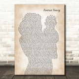 Audra Mae Forever Young Mother & Baby Decorative Wall Art Gift Song Lyric Print
