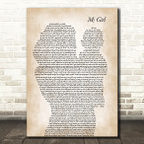 The Temptations My Girl Mother & Baby Decorative Wall Art Gift Song Lyric Print