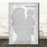 Richard M. Sherman & Robert B. Sherman Truly scrumptious Mother & Baby Grey Wall Art Song Lyric Print