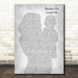 Celine Dion Because You Loved Me Mother & Baby Grey Decorative Gift Song Lyric Print