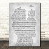 Garth Brooks Mom Mother & Baby Grey Decorative Wall Art Gift Song Lyric Print