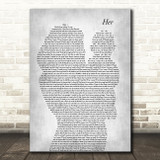 Anne-Marie Her Mother & Baby Grey Decorative Wall Art Gift Song Lyric Print
