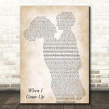 Matilda Musical When I Grow Up Mother & Child Decorative Wall Art Gift Song Lyric Print