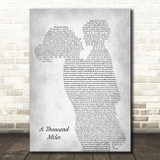 Vanessa Carlton A Thousand Miles Mother & Child Grey Decorative Wall Art Gift Song Lyric Print