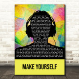 Incubus Make Yourself Multicolour Man Headphones Decorative Gift Song Lyric Print