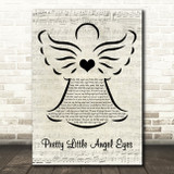 Showaddywaddy Pretty Little Angel Eyes Music Script Angel Decorative Gift Song Lyric Print