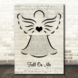 Andrea Bocelli & Matteo Bocelli Fall On Me Music Script Angel Wall Art Song Lyric Print