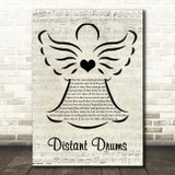 Jim Reeves Distant Drums Music Script Angel Decorative Wall Art Gift Song Lyric Print