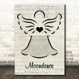 Van Morrison Moondance Music Script Angel Decorative Wall Art Gift Song Lyric Print