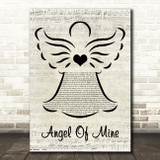 Monica Angel Of Mine Music Script Angel Decorative Wall Art Gift Song Lyric Print