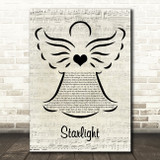 Jon Pardi Starlight Music Script Angel Decorative Wall Art Gift Song Lyric Print