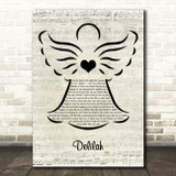 Tom Jones Delilah Music Script Angel Decorative Wall Art Gift Song Lyric Print