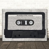 Johnny Horton The Battle Of New Orleans Music Script Cassette Tape Wall Art Gift Song Lyric Print