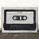 The Damned Love Song Music Script Cassette Tape Decorative Wall Art Gift Song Lyric Print